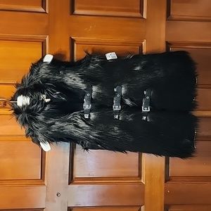 Michael Kors Black faux fur vest